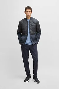 Hybrid sweatshirt with quilted upper body and mesh lining