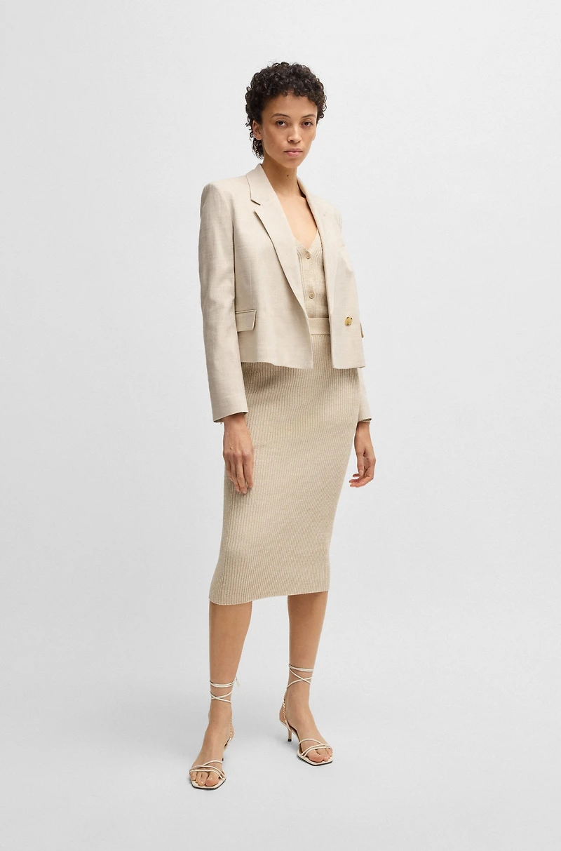 Regular-fit blazer melange stretch fabric
