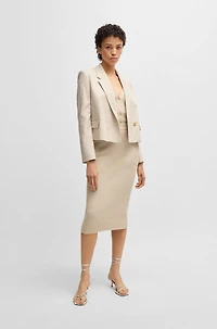 Regular-fit blazer melange stretch fabric