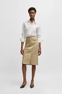 Pocket-detail skirt stretch cotton