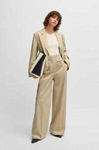 Single-button blazer airy stretch cotton