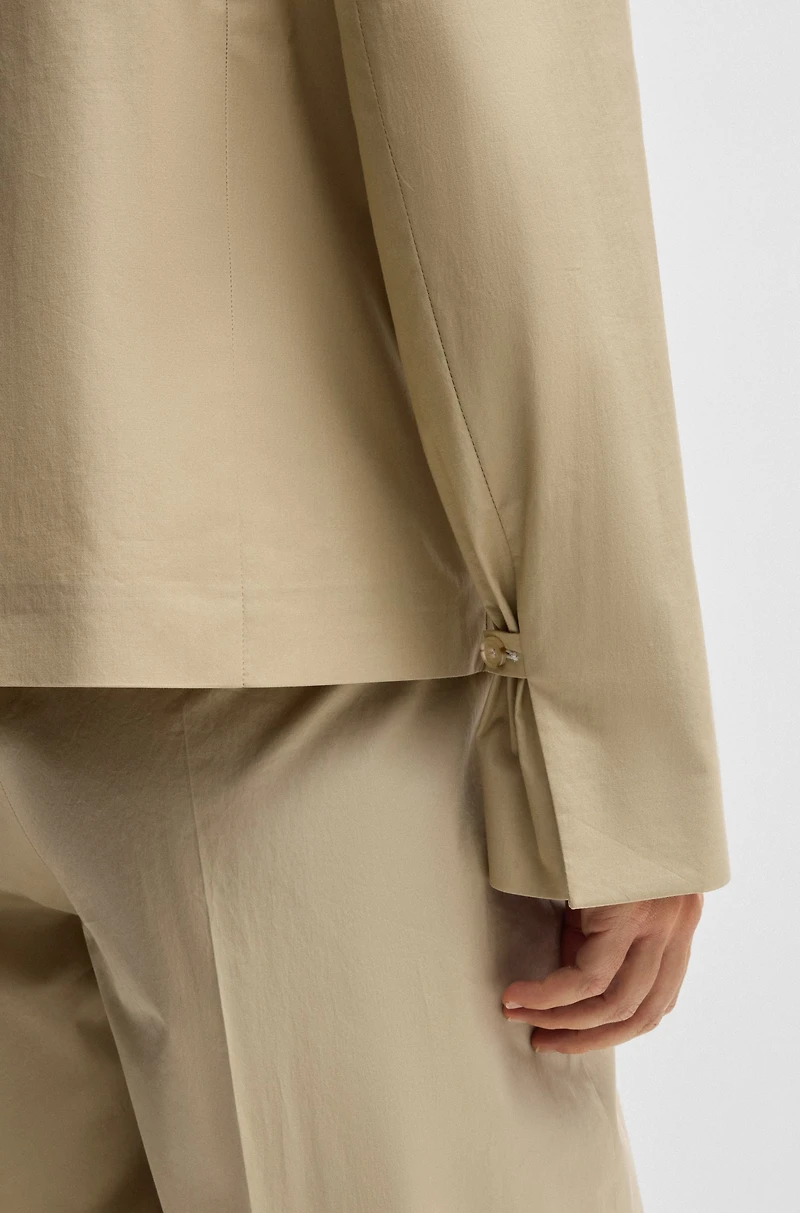 Single-button blazer airy stretch cotton
