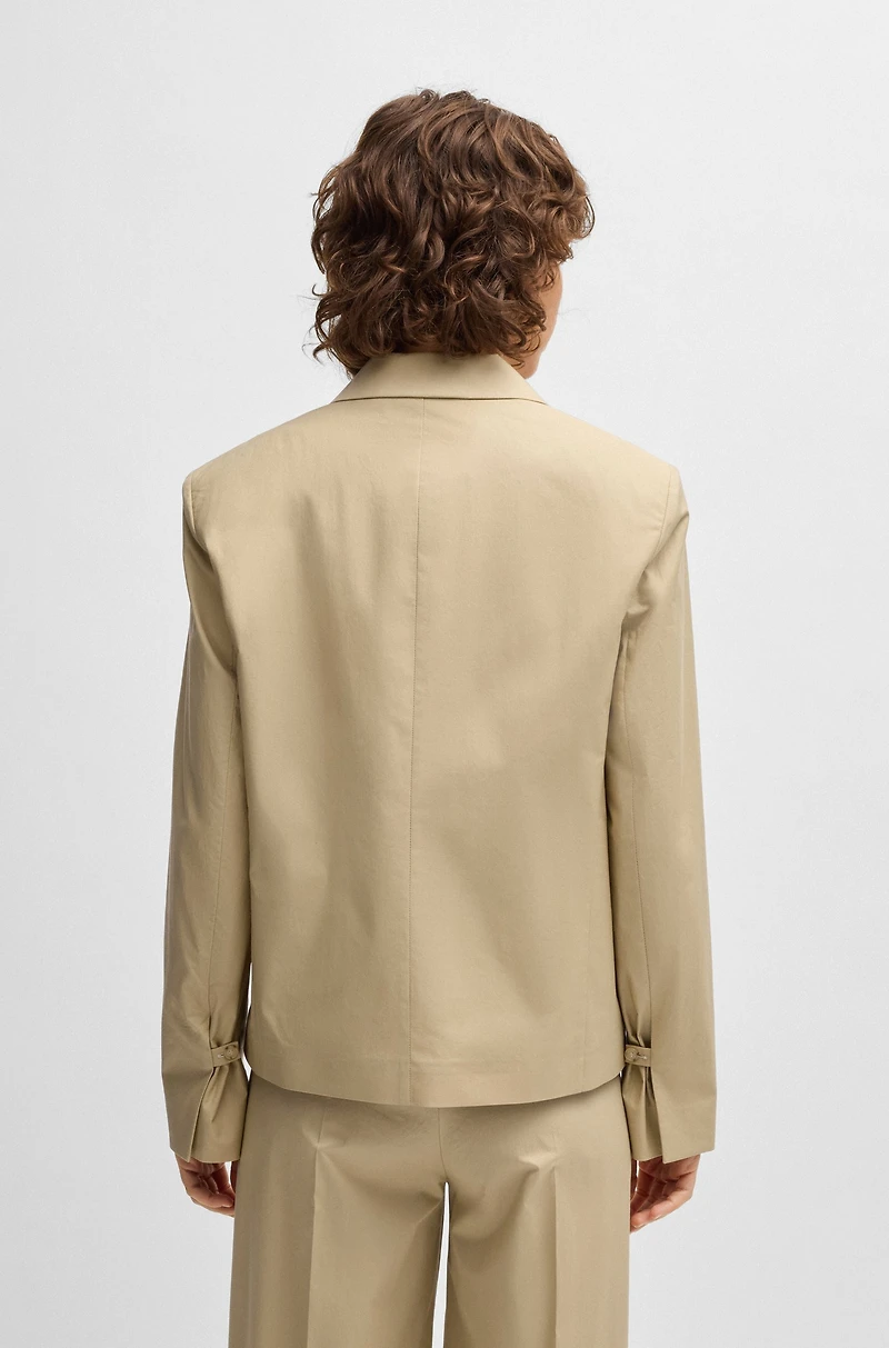 Single-button blazer airy stretch cotton