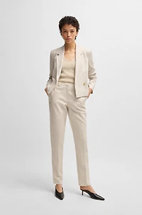 Relaxed-fit trousers melange stretch fabric