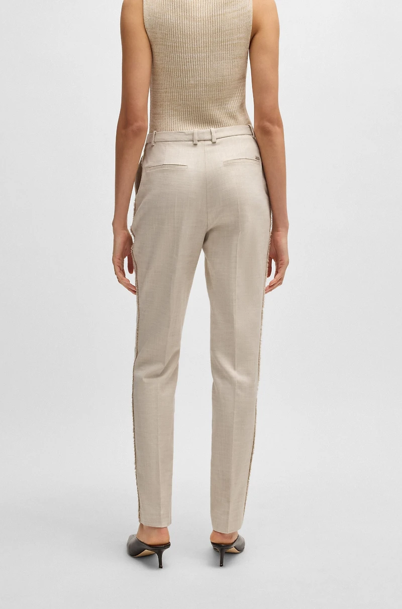 Relaxed-fit trousers melange stretch fabric