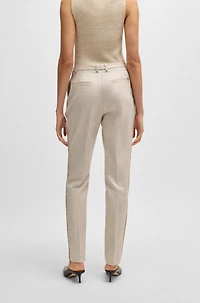 Relaxed-fit trousers melange stretch fabric