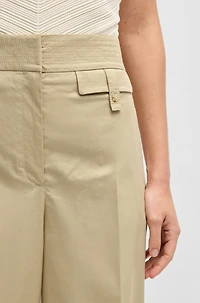 High-waisted regular-fit trousers airy stretch cotton