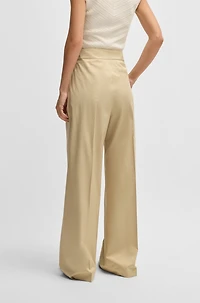 High-waisted regular-fit trousers airy stretch cotton