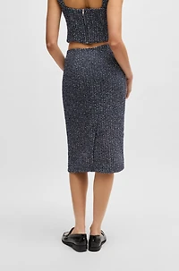 Pencil skirt two-tone crochet tweed
