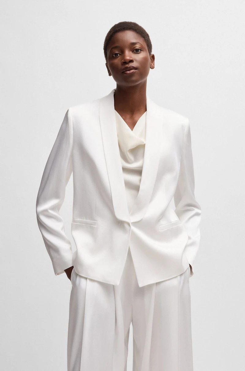 Relaxed-fit blazer with shawl lapels