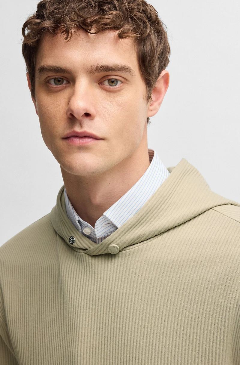 hoodie with striped structure