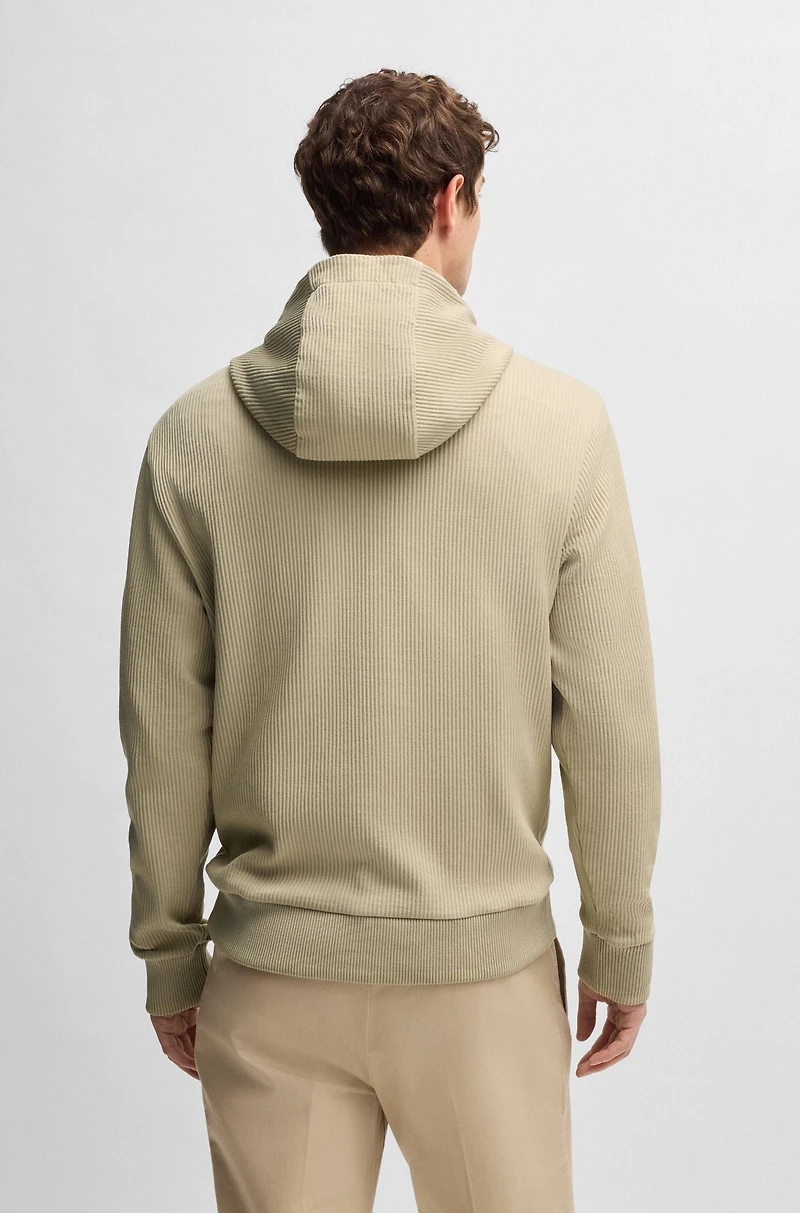 hoodie with striped structure