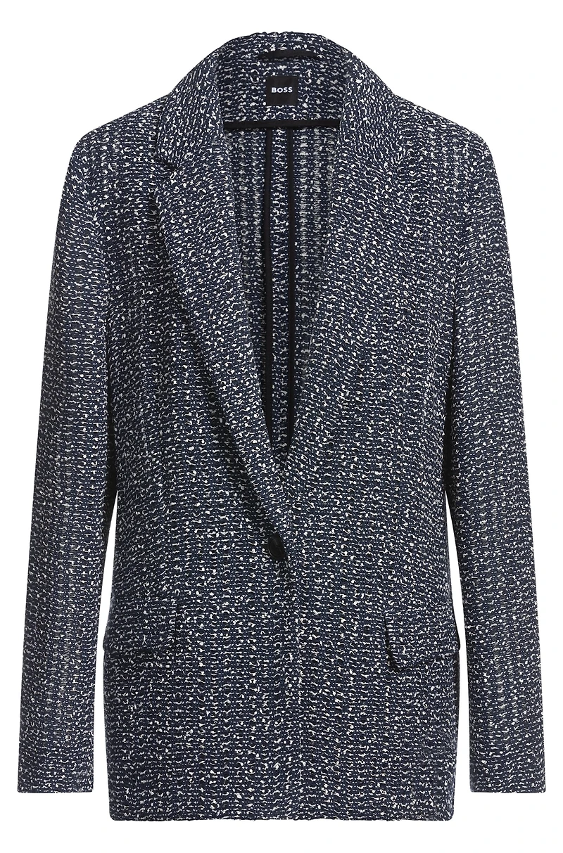 Relaxed-fit blazer two-tone crochet tweed