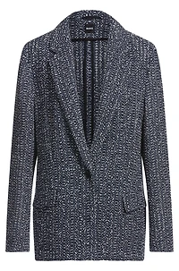 Relaxed-fit blazer two-tone crochet tweed