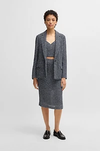 Relaxed-fit blazer two-tone crochet tweed