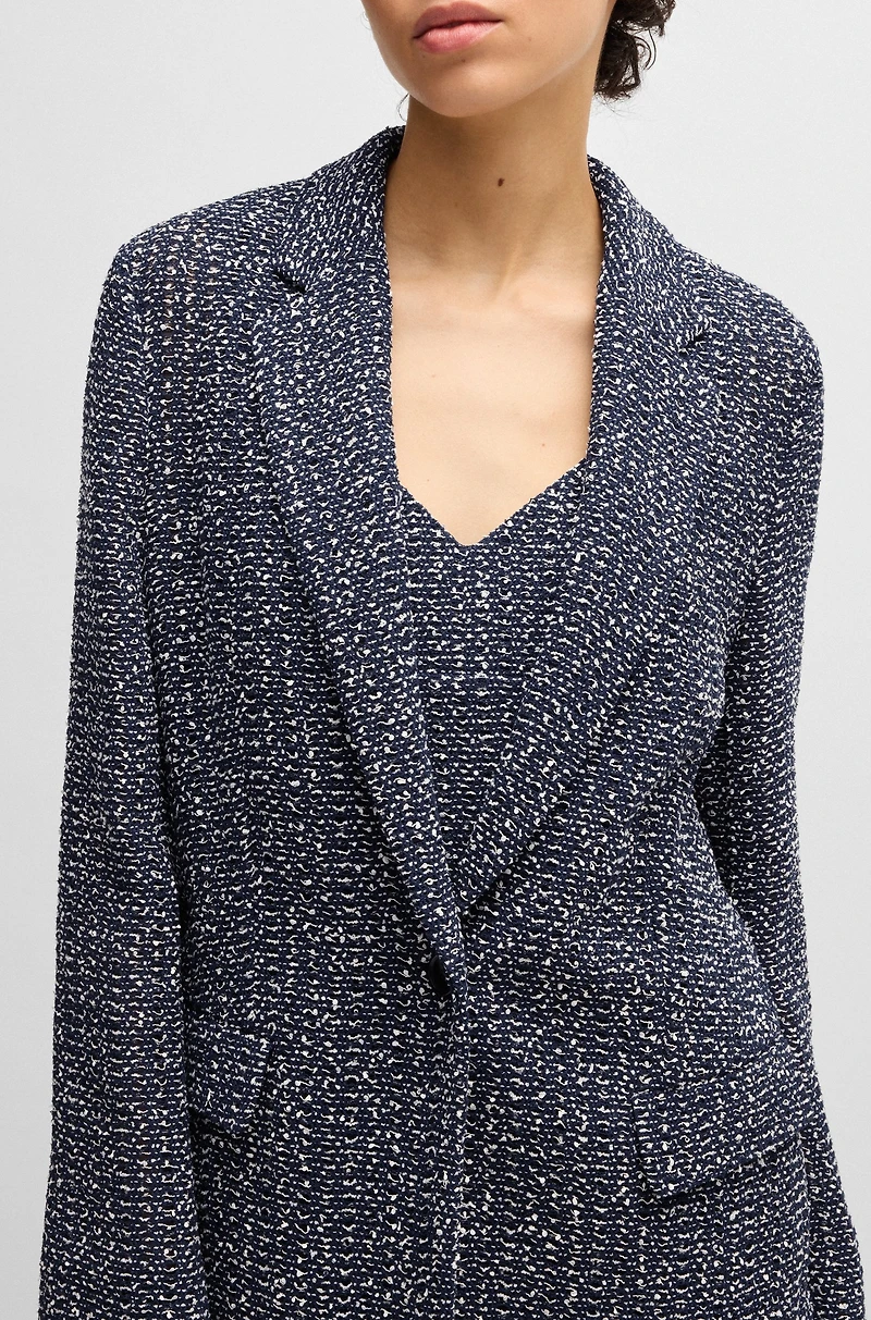 Relaxed-fit blazer two-tone crochet tweed
