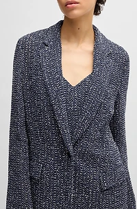 Relaxed-fit blazer two-tone crochet tweed