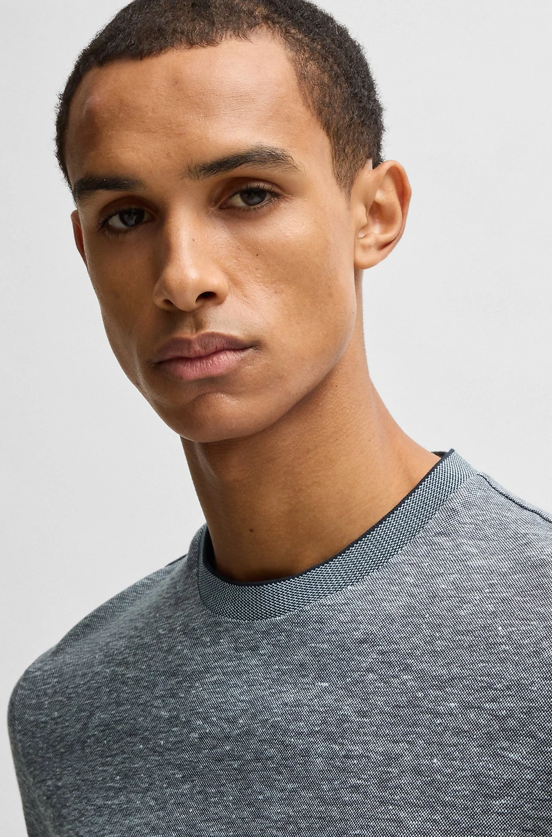 Regular-fit T-shirt cotton and linen