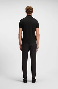 Stretch-cotton polo shirt with contrast stripes