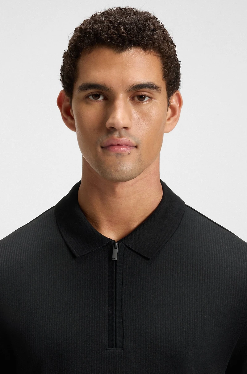 Polo shirt with seersucker structure