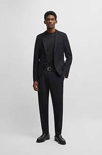 Regular-fit T-shirt seersucker fabric