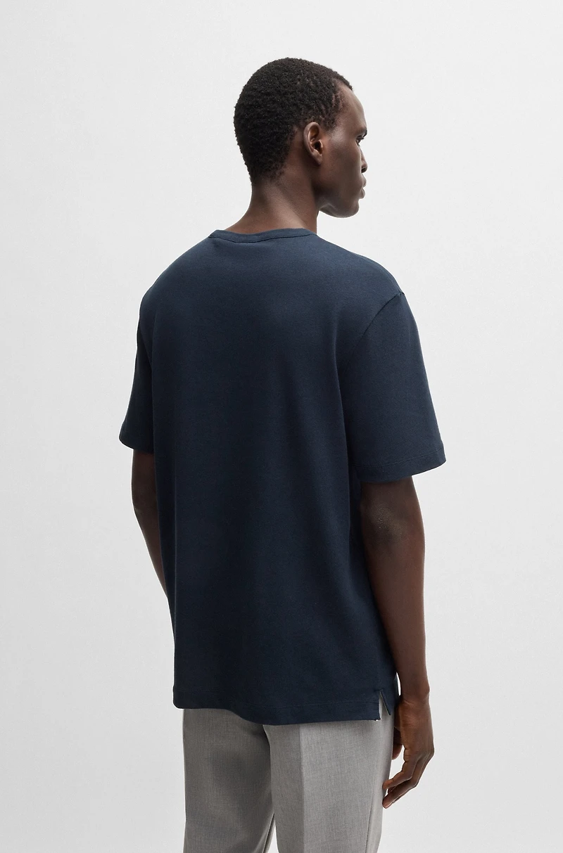 Regular-fit T-shirt cotton and linen