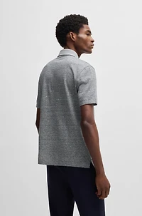 Knit polo shirt cotton and linen