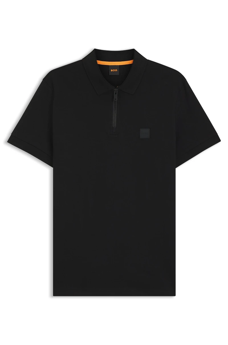 Slim-fit knit polo stretch-cotton piqu