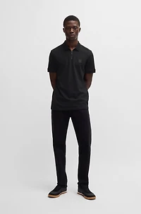 Slim-fit knit polo stretch-cotton piqu