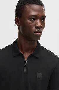 Slim-fit knit polo stretch-cotton piqu