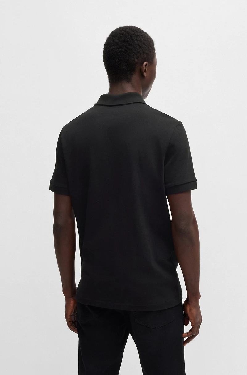 Slim-fit knit polo stretch-cotton piqu
