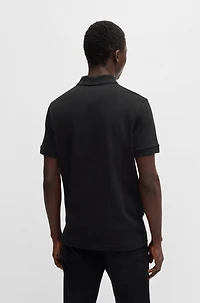 Slim-fit knit polo stretch-cotton piqu