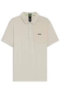 Paddy polo shirt with hopsack paneling