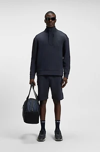 Super-stretch sweatshirt with stormflap detail