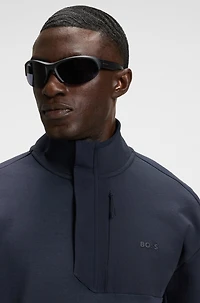 Super-stretch sweatshirt with stormflap detail