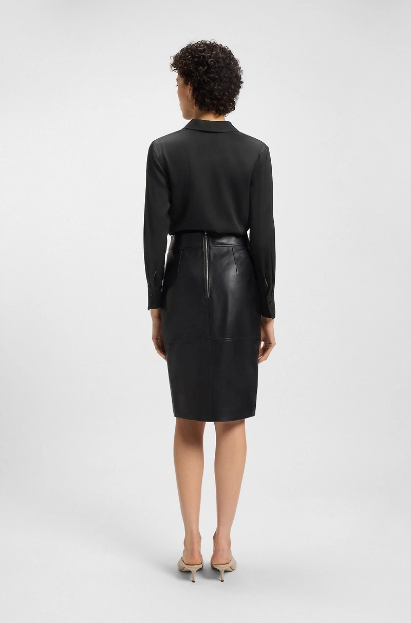 Wrap-front blouse stretch silk