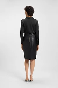 Wrap-front blouse stretch silk