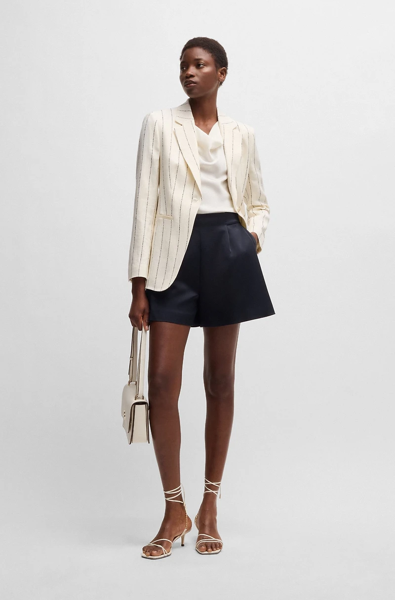 Sleeveless cowl-neck blouse stretch silk