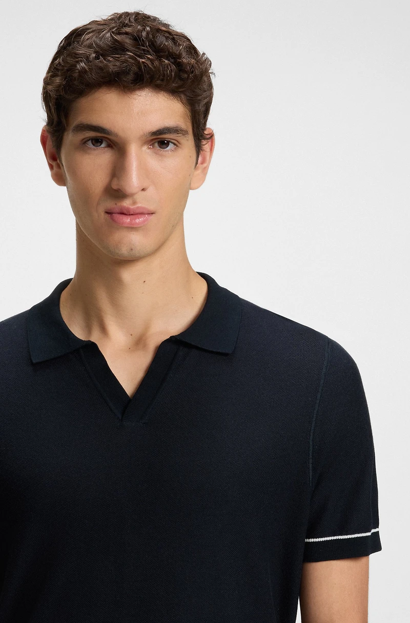 Sweater with Johnny collar