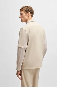 Relaxed-fit shirt with zip-off sleeves