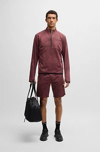Active patterned shorts four-way stretch fabric