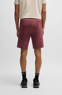 Active patterned shorts four-way stretch fabric