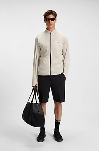Active zip-up sweatshirt with dynamic jacquard pattern