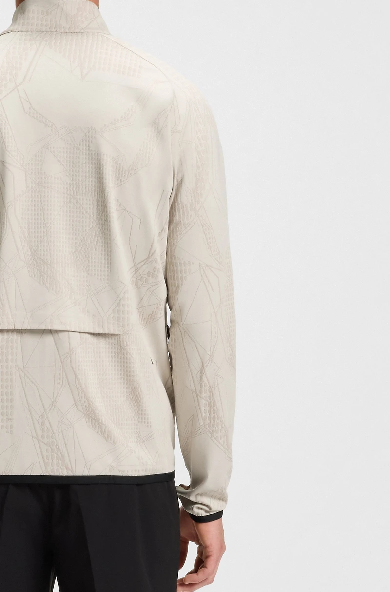 Active zip-up sweatshirt with dynamic jacquard pattern