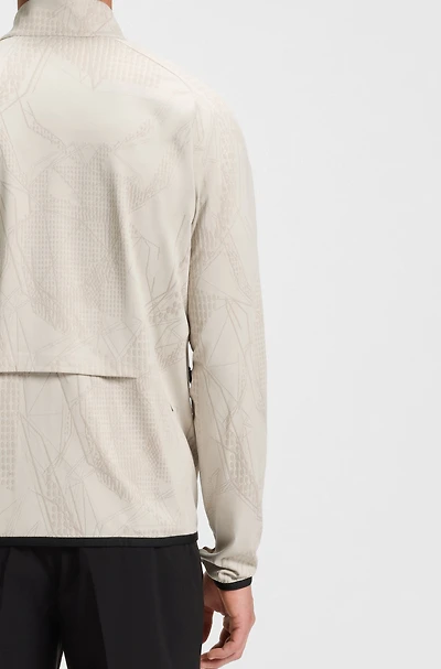 Active zip-up sweatshirt with dynamic jacquard pattern