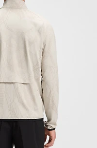 Active zip-up sweatshirt with dynamic jacquard pattern