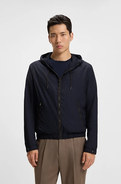 Regular-fit jacket with adjustable hood