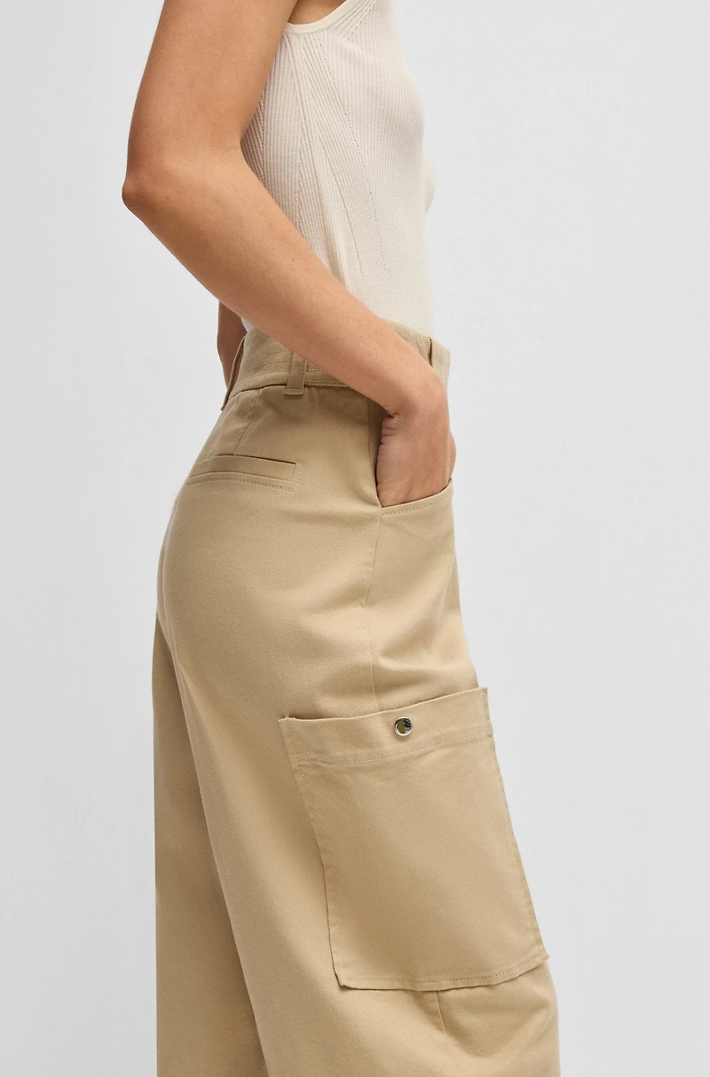 Relaxed-fit trousers stretch-cotton twill