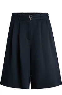 Relaxed-fit belted culottes with wide leg
