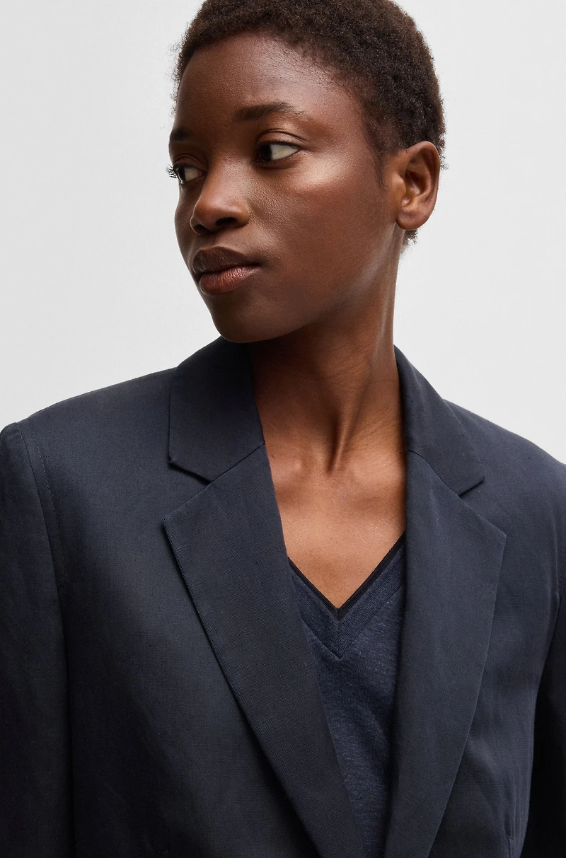 Relaxed-fit blazer with two-button closure